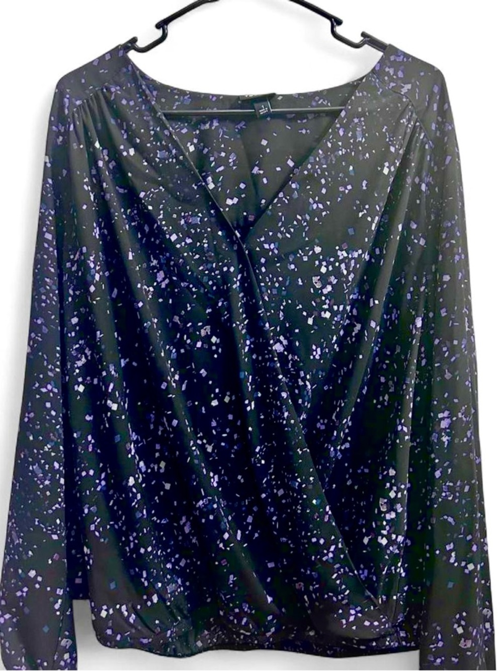 Torrid black and purple speckled blouse